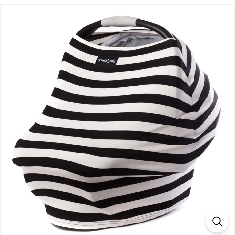 NWT Milk Snob Car Seat/Nursing Cover - Black/White Stripes